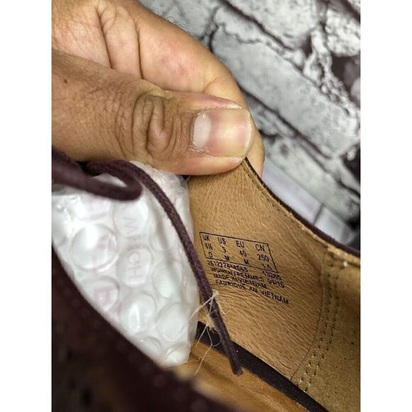 Clarks Artisan Purple Suede Leather Lace Up MaryJane Heels Women’s Sz 9M US/40EU - Picture 10 of 16